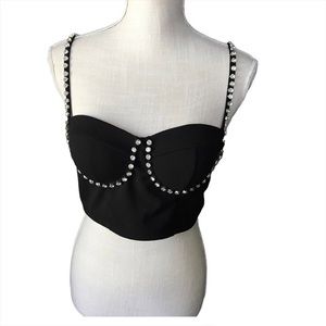 Black Embellished Bralette Size M